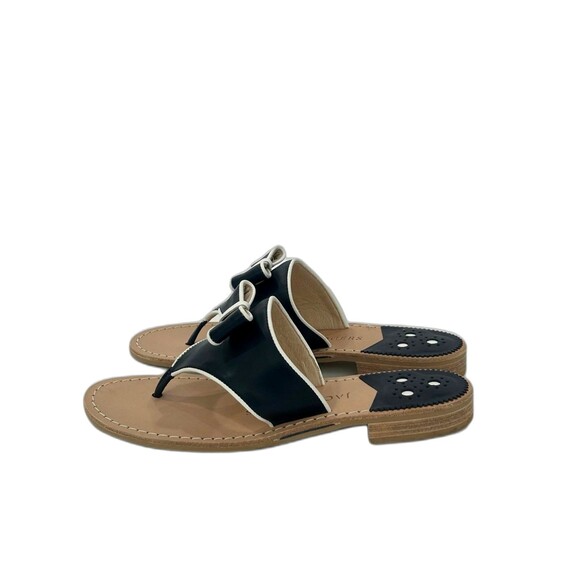 Jack Rogers Thong Sandals Women’s Size 7.5 Color Navy Blue White Giselle Bow - Picture 6 of 10